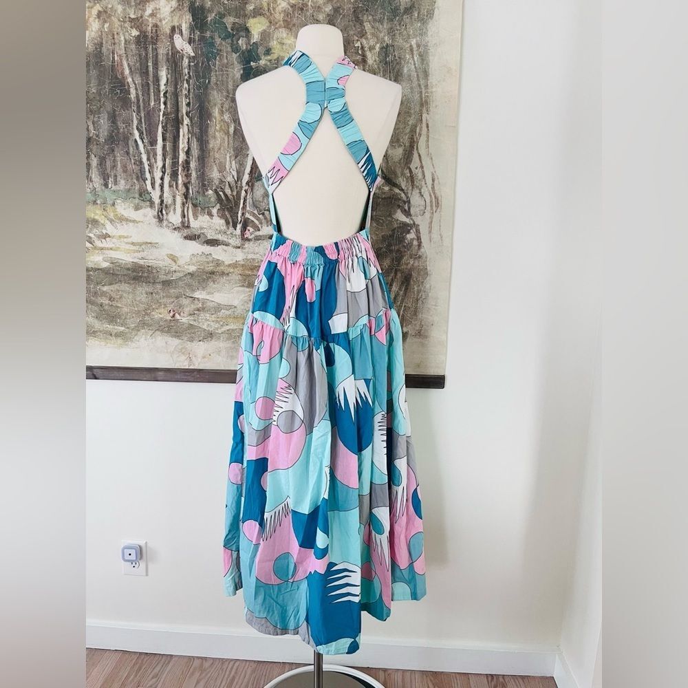 Free People SWF Highneck Cross Back Midi Dress Size Small $399 - Picture 4 of 16